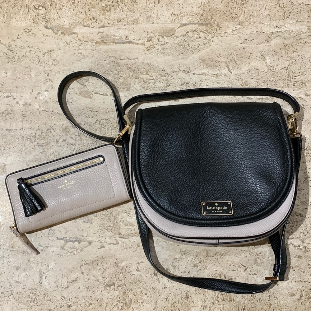 Kate Spade Black and Cream Crossbody Bag